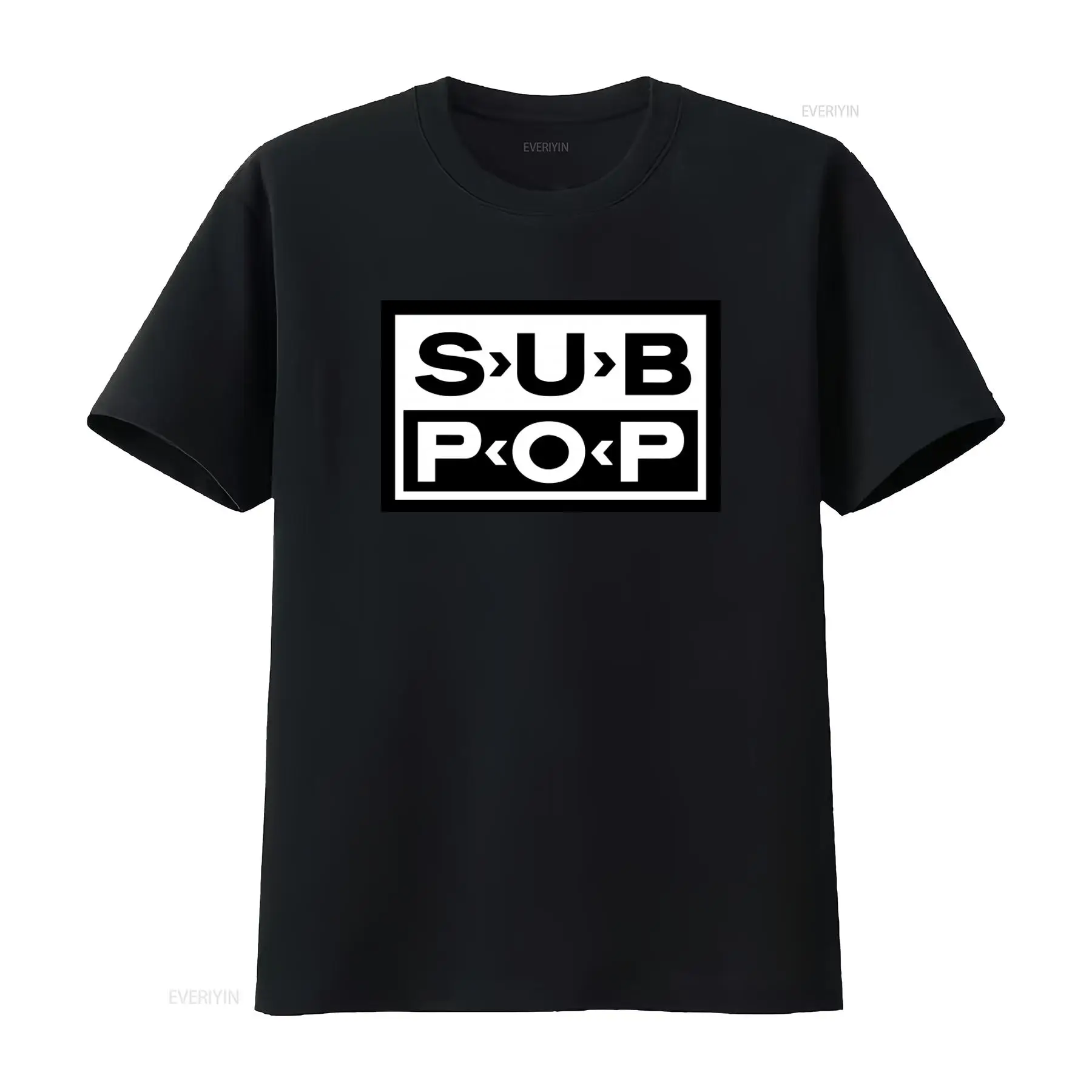 Mens Fashion Black Shirt - تي شيرت بشعار Sub Pop أسود