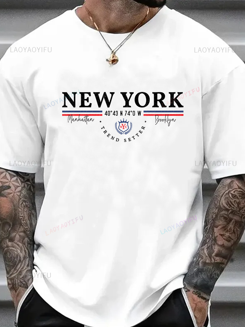 York Men'S Fashion - تي شيرت برسومات حروف نيويورك للجنسين