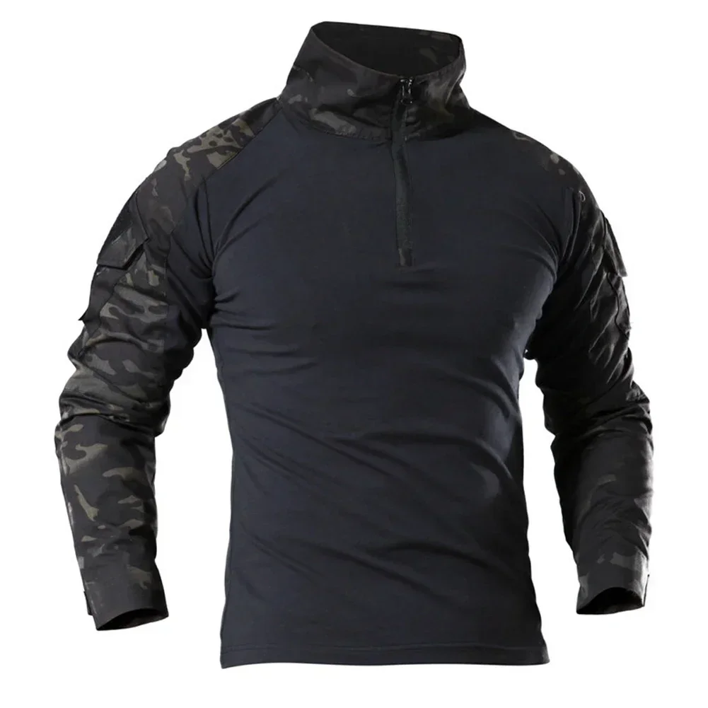 Military Shirt Men - قمصان تكتيكية مموهة للرجال بأكمام طويلة،