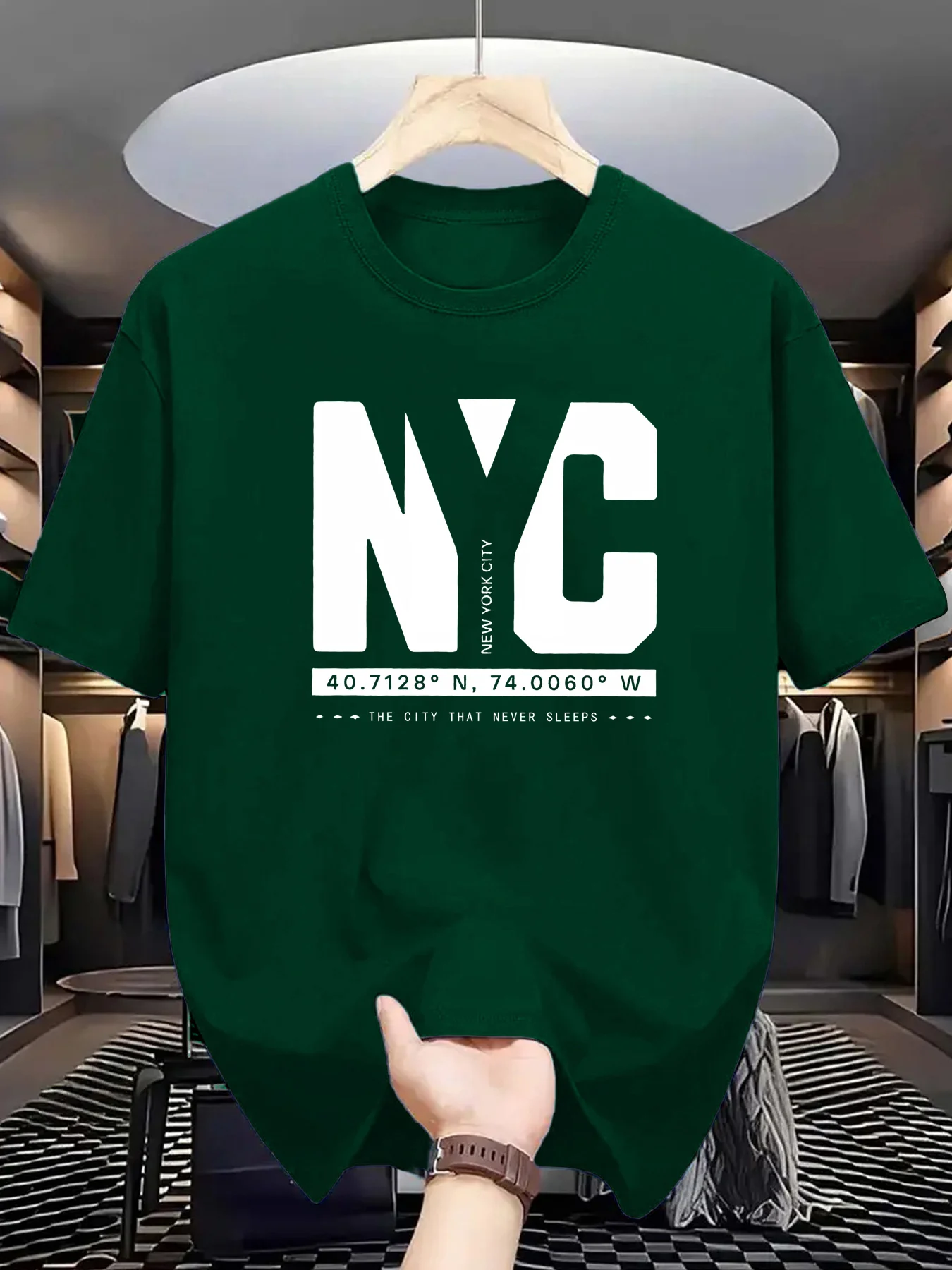 York Men'S Fashion - تي شيرت رجالي صيفي عصري فضفاض