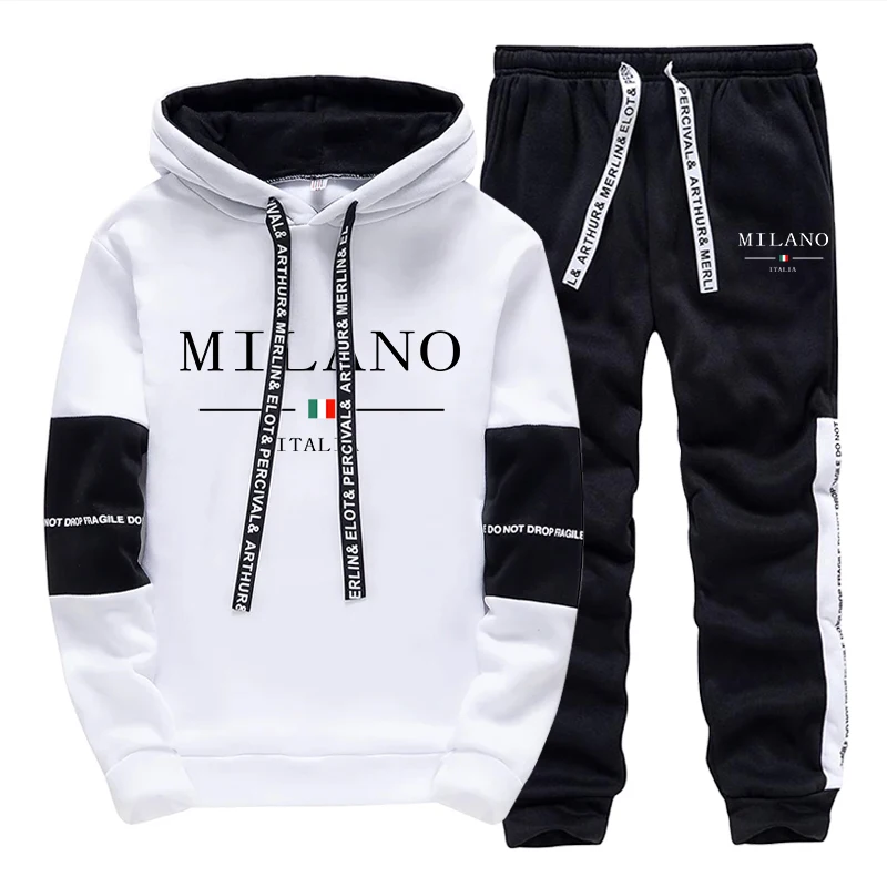Men'S Fashion Outfits 2026 - طقم رجالي/هودي/بنطلون، طقم رياضي عصري إيطالي،