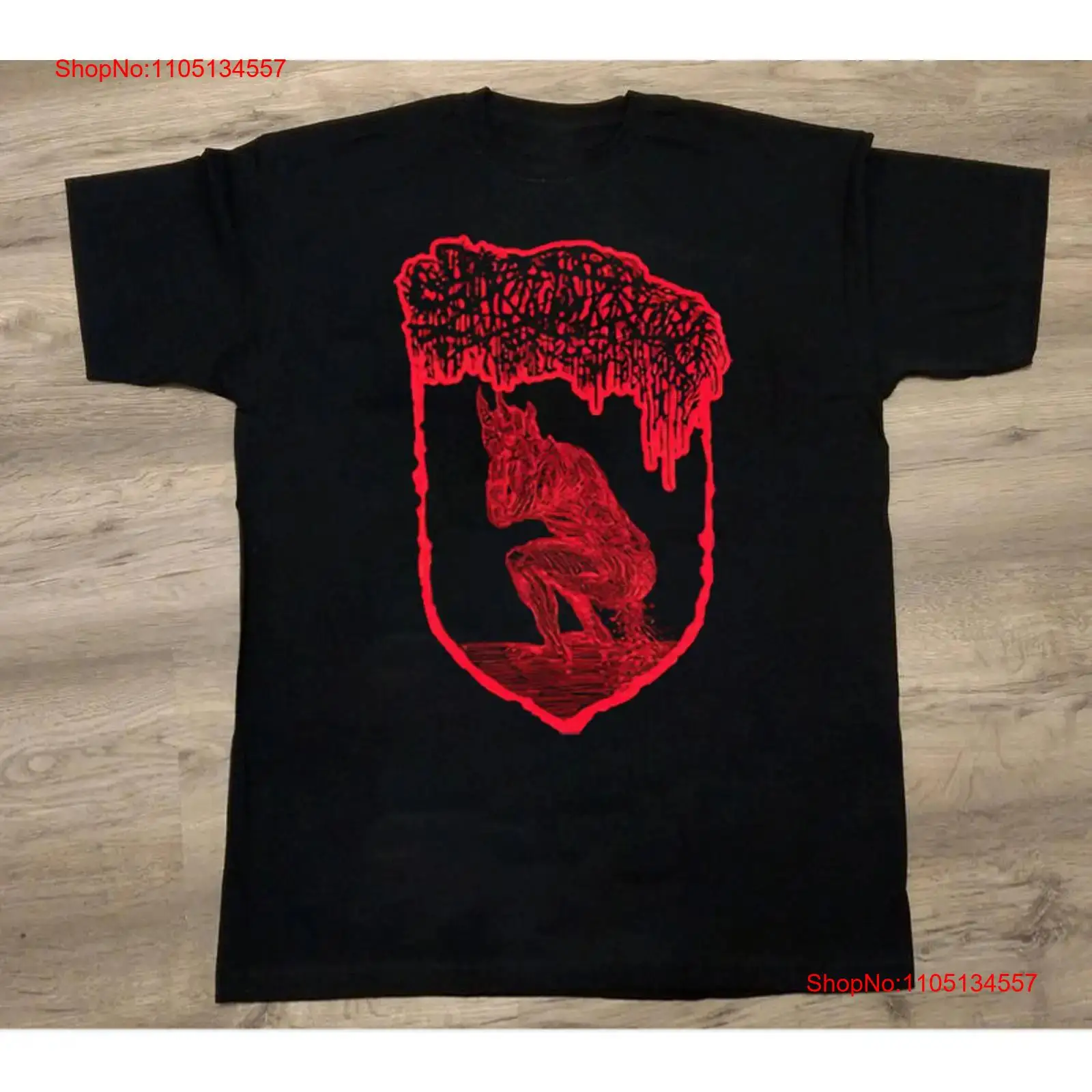 Mens Fashion Black Shirt - Sanguisugabogg تي شيرت قطن أسود جميع