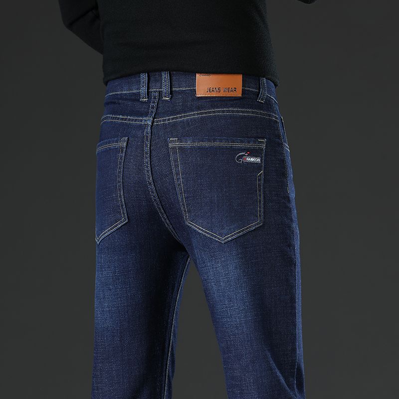 Men'S Fashion Grey Jeans - جينز رجالي جديد مستقيم باللون الرمادي
