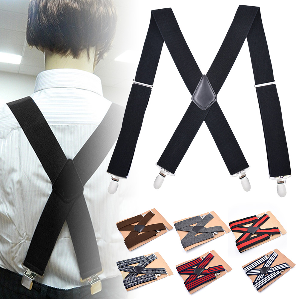 Suspenders Clip Men - 5 سنتيمتر الرجال الحمالات عالية مرونة