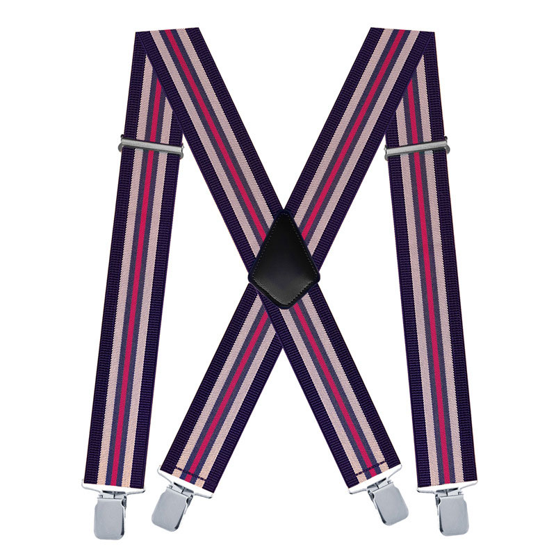 حمالات رجالية مخططة مقاس X ظهر - مراجعة Suspenders Clip Men وسعره