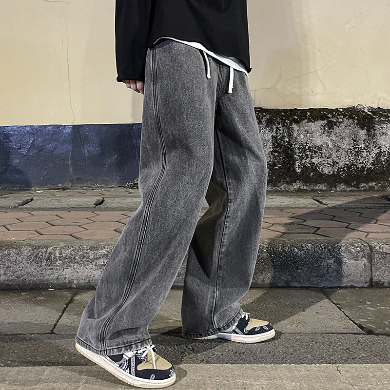 جينز فضفاض للرجال على الموضة ا - مراجعة Men'S Fashion Grey Jeans وسعره