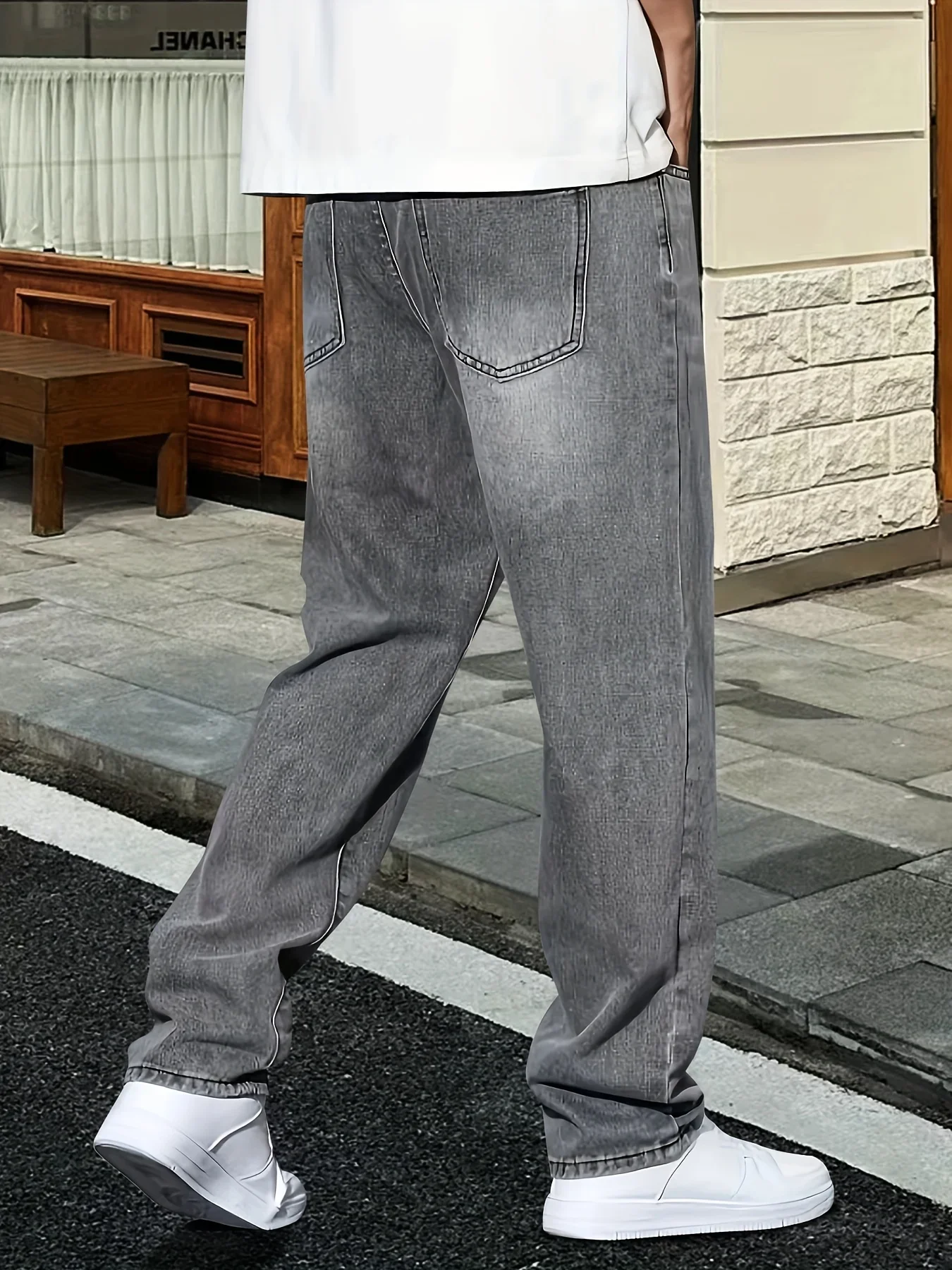 جينز رجالي رمادي اللون، ملابس  - مراجعة Men'S Fashion Grey Jeans وسعره