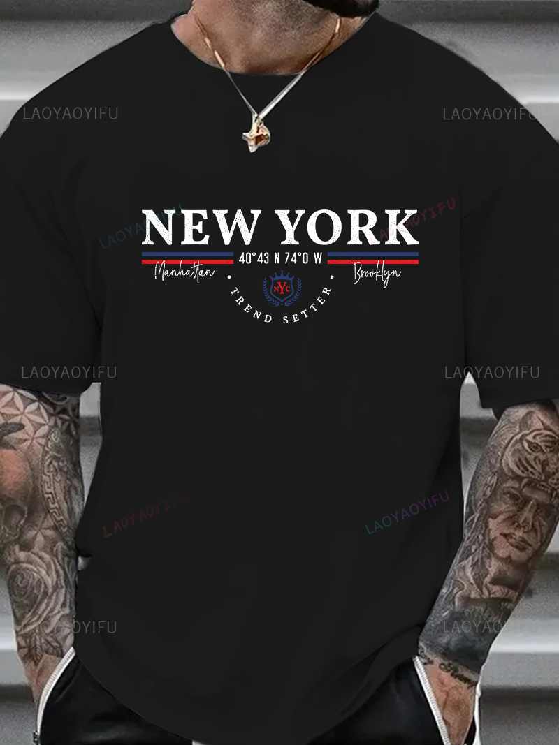 تي شيرت برسومات حروف نيويورك ل - مراجعة York Men'S Fashion وسعره