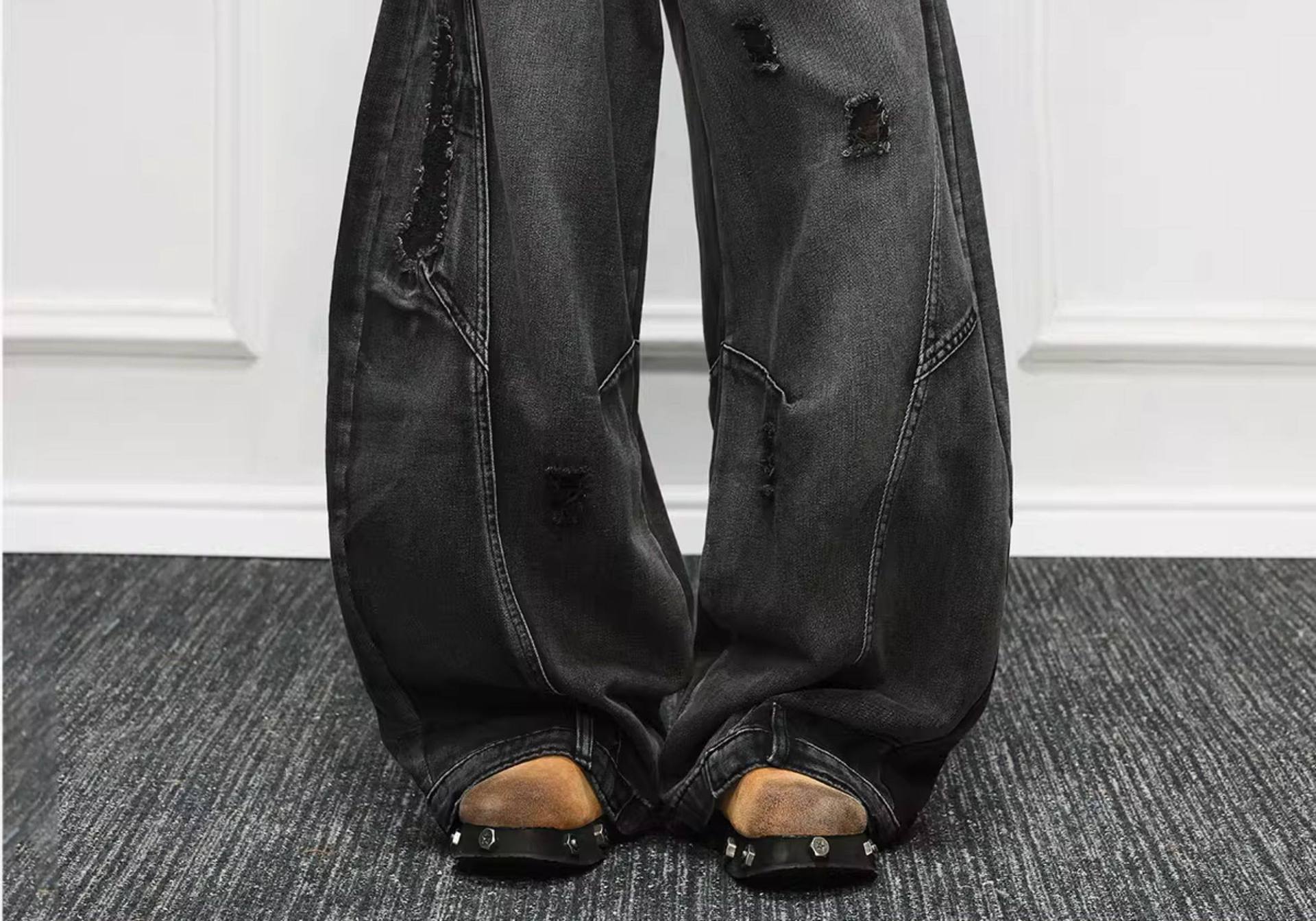 بنطلون جينز رجالي عصري جديد بت - مراجعة Men'S Fashion Grey Jeans وسعره