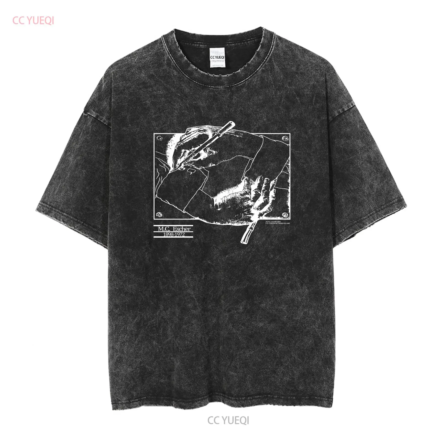 تي شيرت كلاسيكي 1990 MC Escher - مراجعة Mens Fashion Black Shirt وسعره