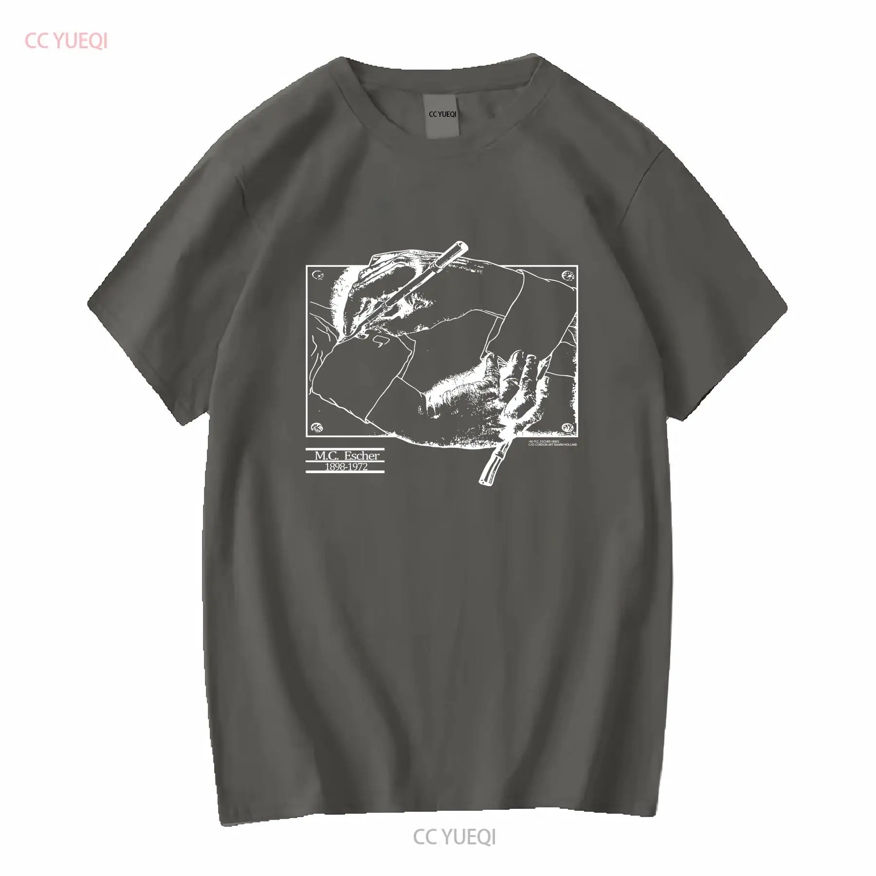 تي شيرت كلاسيكي 1990 MC Escher - مراجعة Mens Fashion Black Shirt وسعره