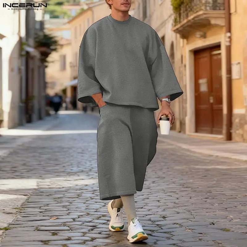 طقم رجالي من INCERUN بلون موحد - مراجعة Men'S Fashion Pants وسعره
