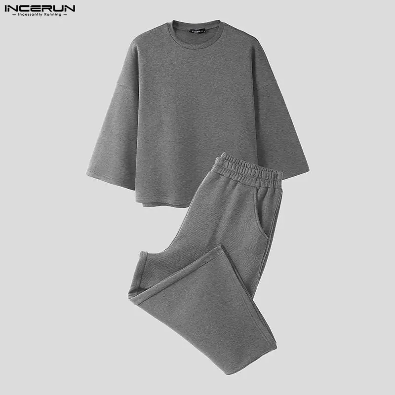 طقم رجالي من INCERUN بلون موحد - مراجعة Men'S Fashion Pants وسعره