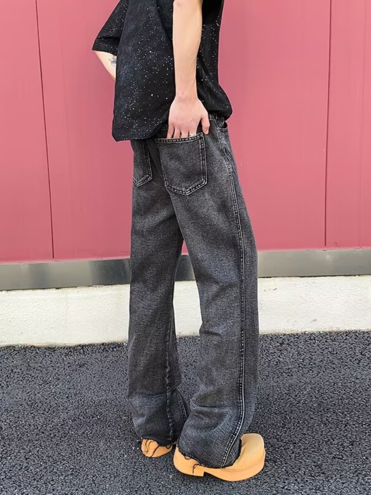 بنطلون جينز رجالي ضيق بتصميم Y - مراجعة Men'S Fashion Grey Jeans وسعره