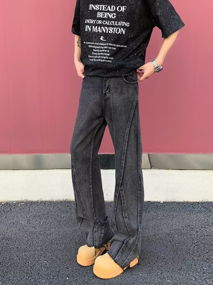 بنطلون جينز رجالي ضيق بتصميم Y - مراجعة Men'S Fashion Grey Jeans وسعره