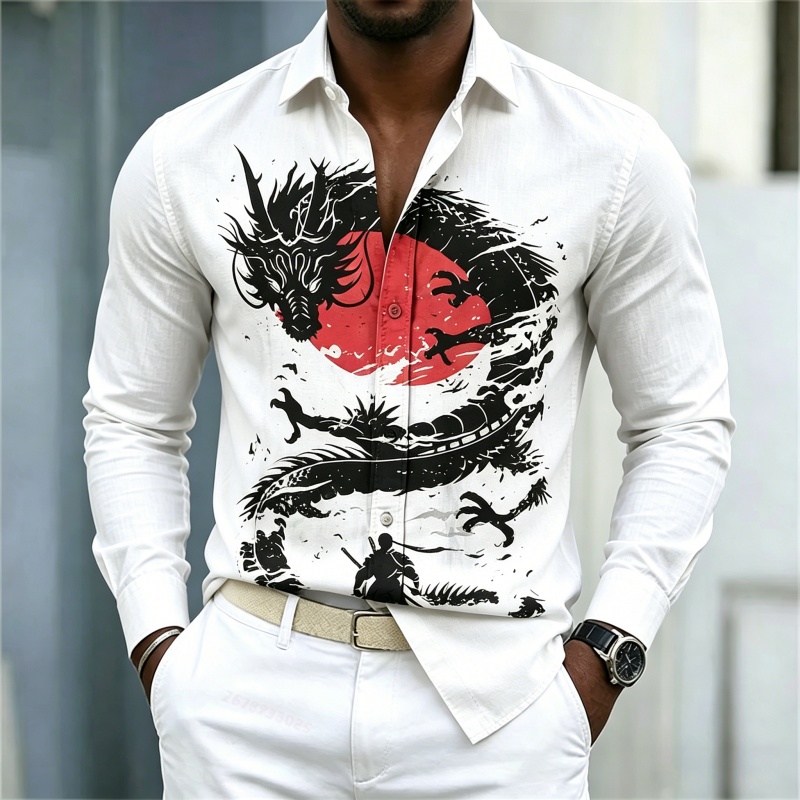 قميص رجالي جديد لعام 2026 بنمط - مراجعة Mens Fashion Black Shirt وسعره