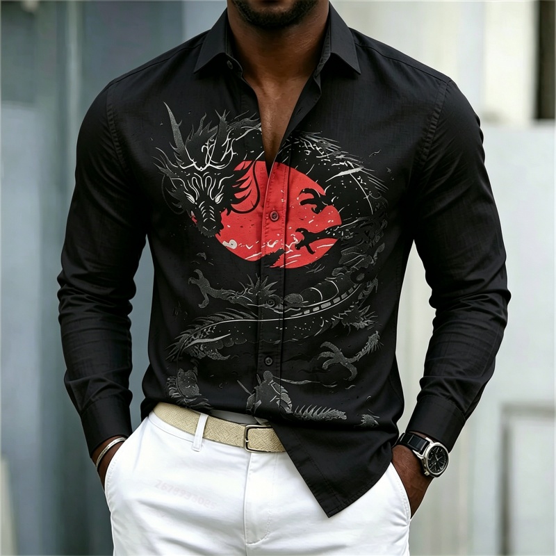 قميص رجالي جديد لعام 2026 بنمط - مراجعة Mens Fashion Black Shirt وسعره