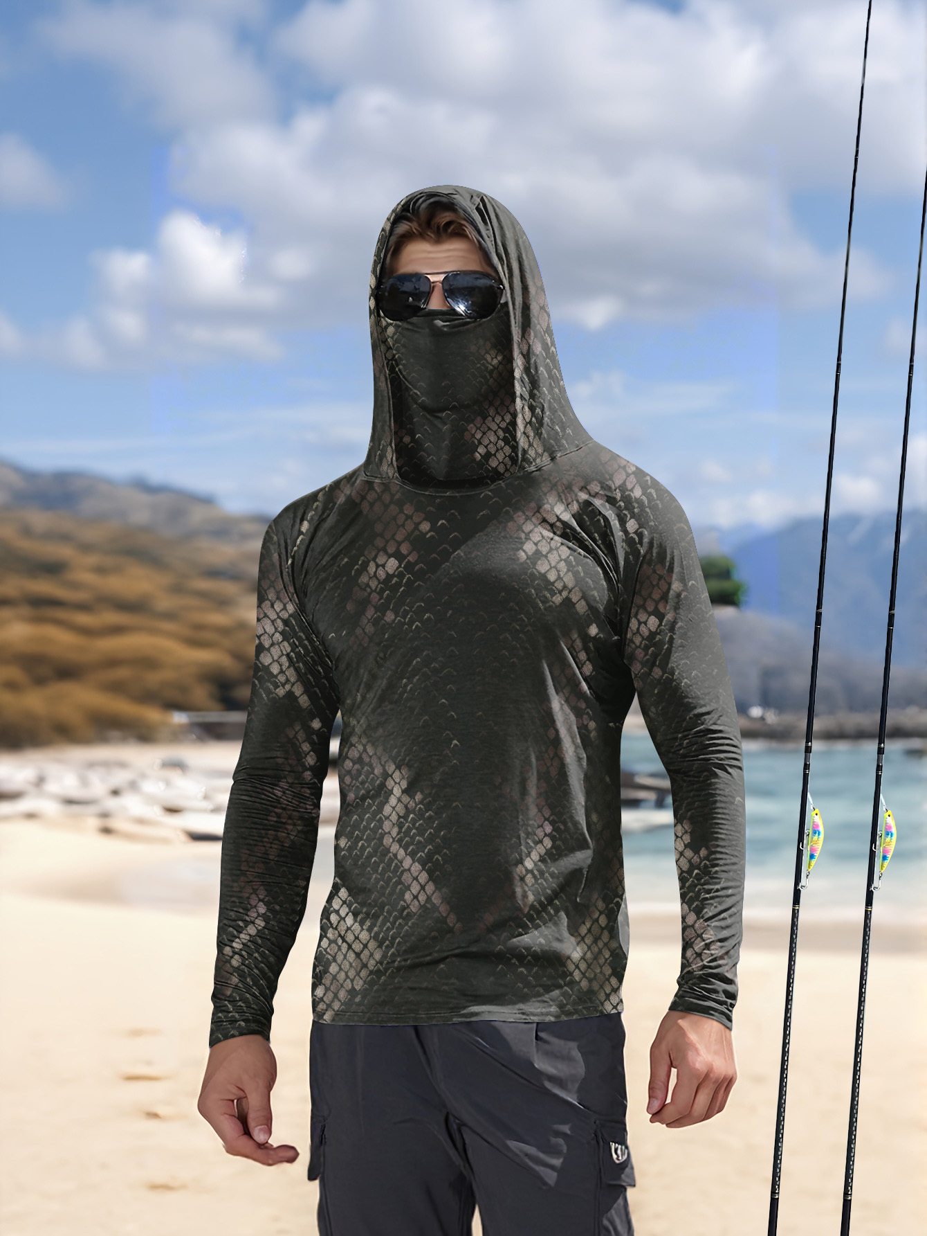 قميص صيد للرجال بغطاء للرأس وأ - مراجعة Military Shirt Men وسعره