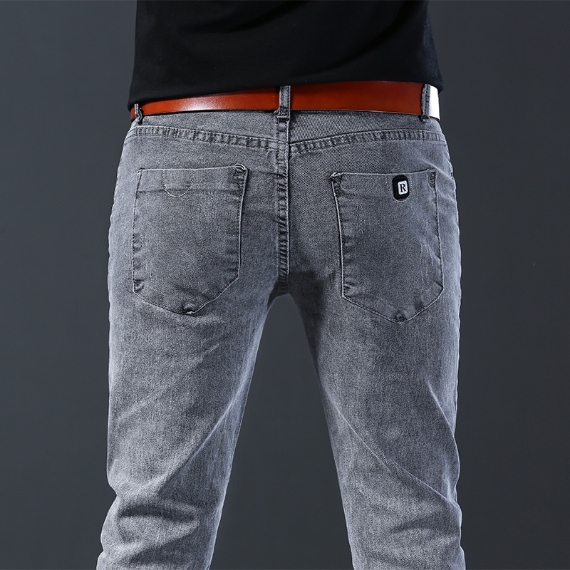 بنطلون جينز رجالي ضيق مرن بالل - مراجعة Men'S Fashion Grey Jeans وسعره