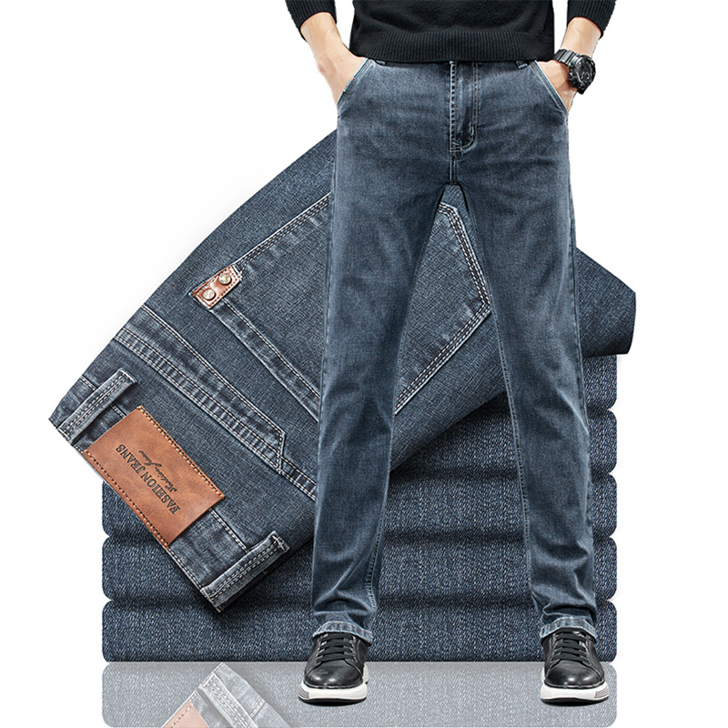 جينز جينز رجالي مطاطي بقصة ضيق - مراجعة Men'S Fashion Grey Jeans وسعره