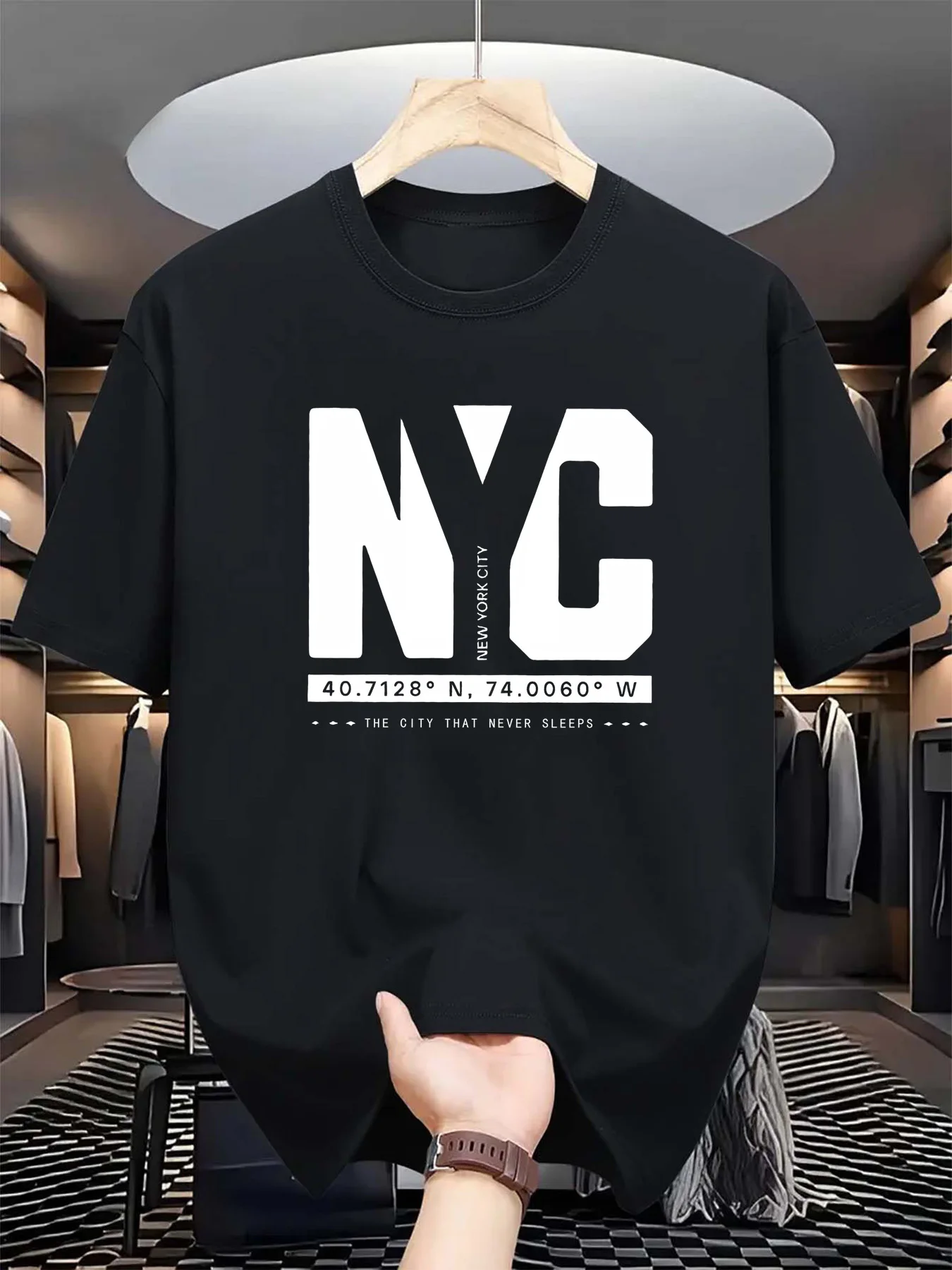 تي شيرت رجالي صيفي عصري فضفاض  - مراجعة York Men'S Fashion وسعره