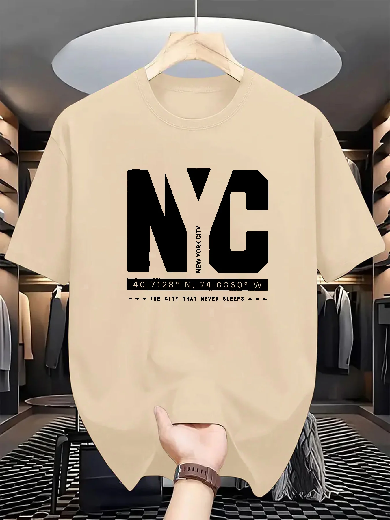 تي شيرت رجالي صيفي عصري فضفاض  - مراجعة York Men'S Fashion وسعره
