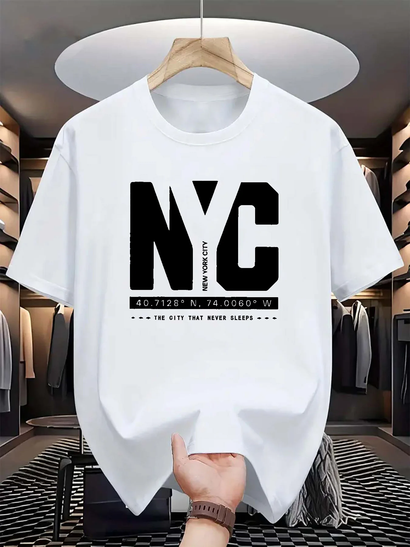 تي شيرت رجالي صيفي عصري فضفاض  - مراجعة York Men'S Fashion وسعره