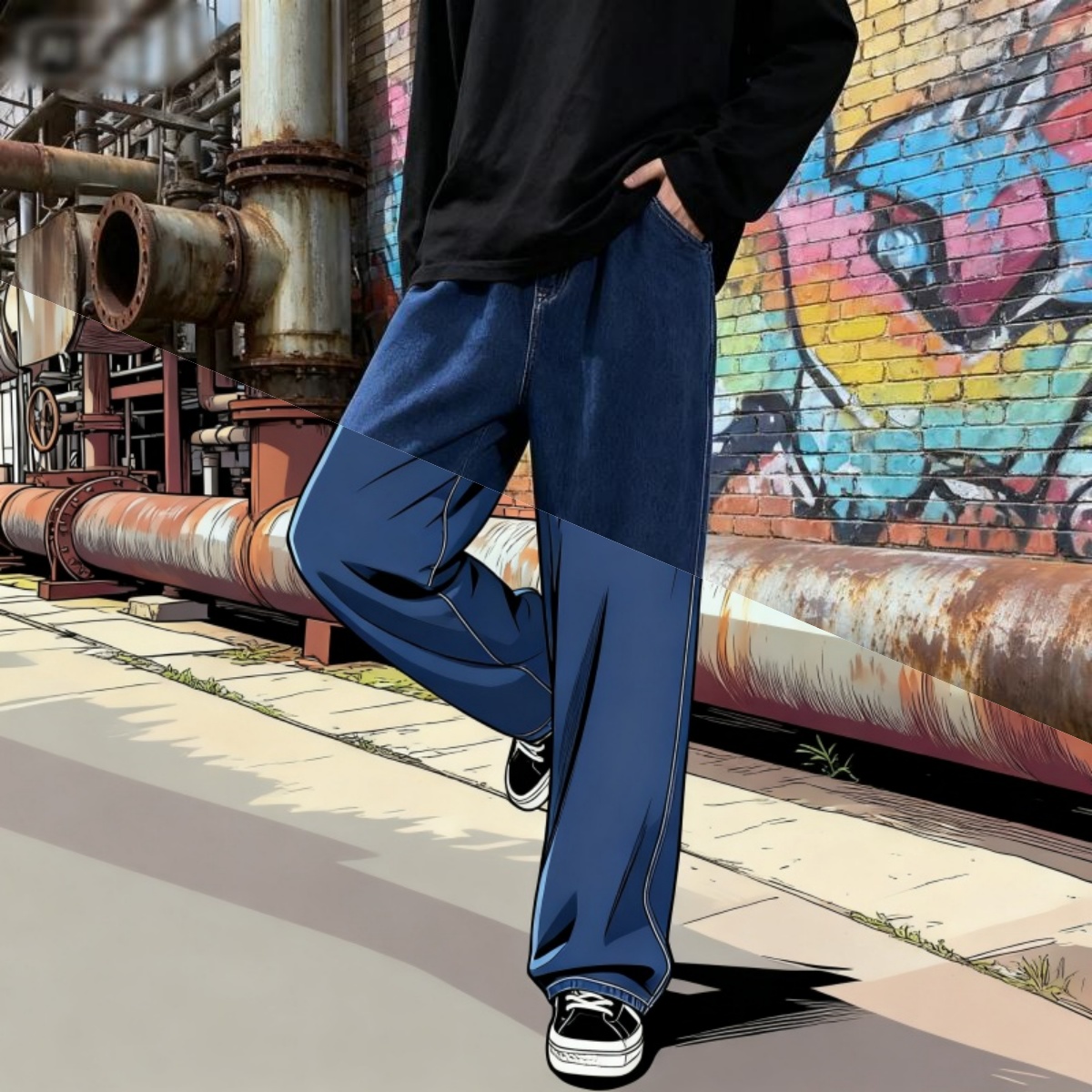 الكورية نمط الشارع الشهير موضة - مراجعة Men'S Fashion Grey Jeans وسعره