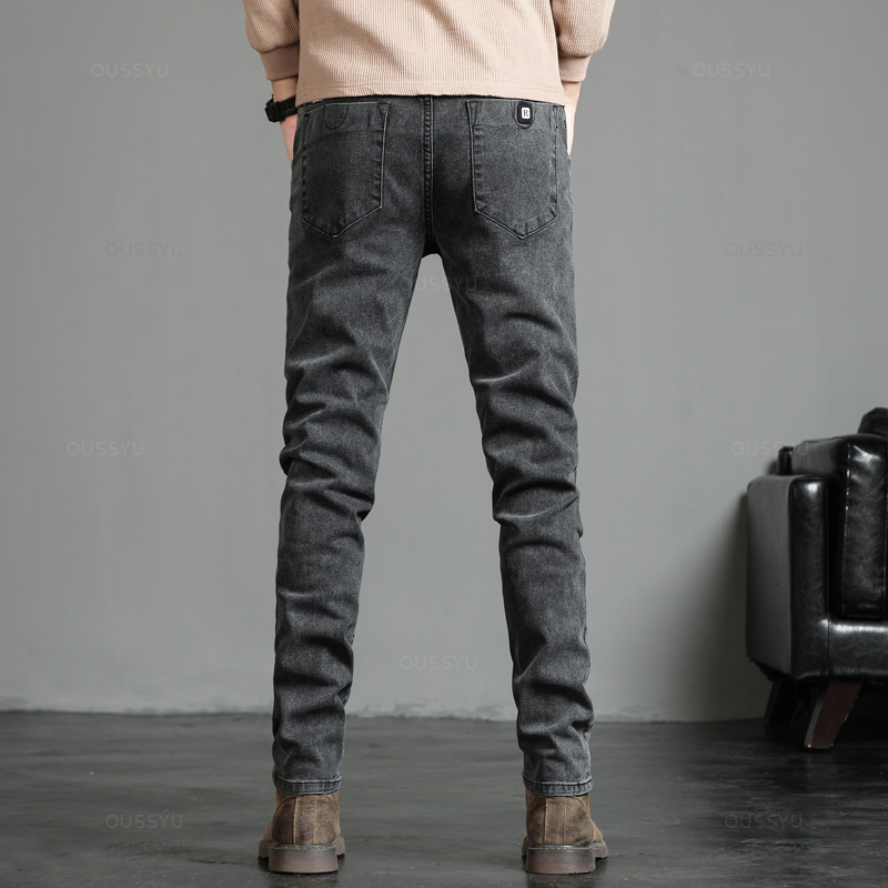 الخريف الشتاء القطن الرجال الم - مراجعة Men'S Fashion Grey Jeans وسعره