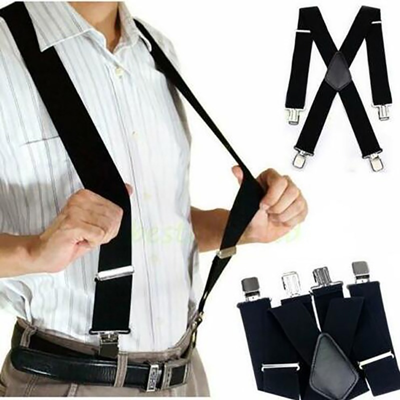 4 مقاطع 2.5/3.5 سنتيمتر واسعة  - مراجعة Suspenders Clip Men وسعره
